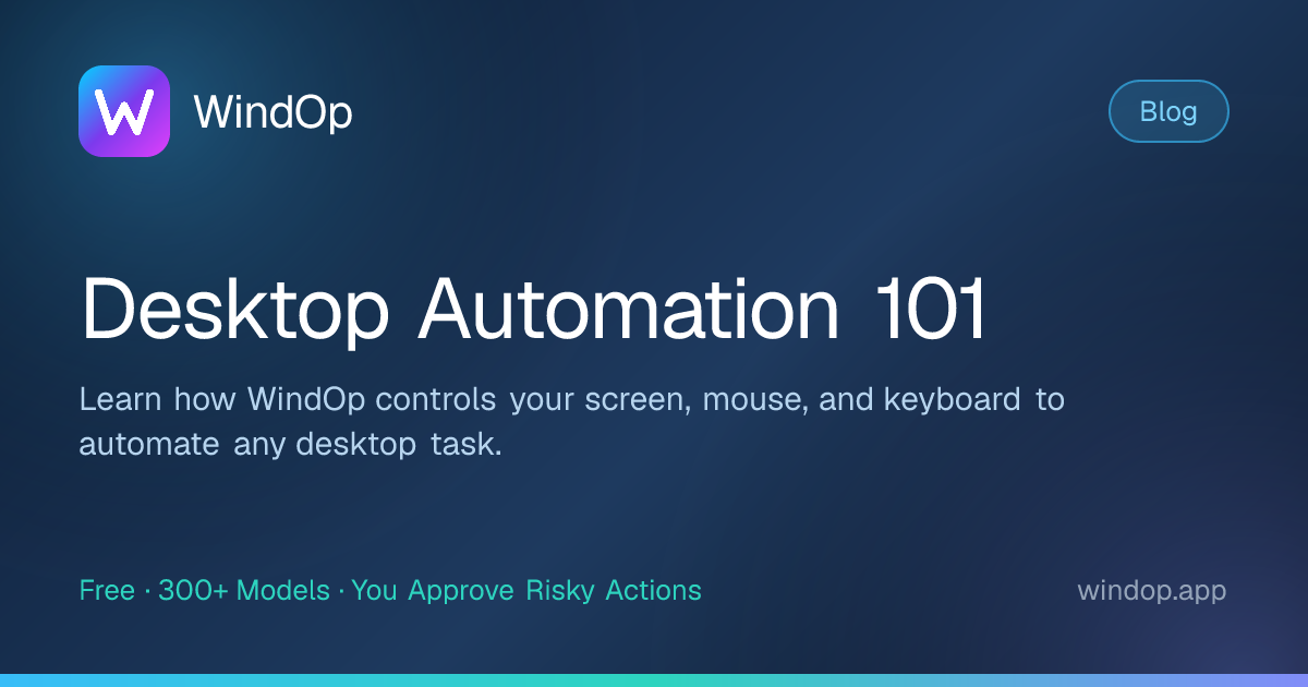 Desktop Automation 101 | WindOp | WindOp